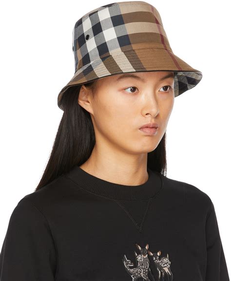 burberry rain bucket hat|burberry technical check hat.